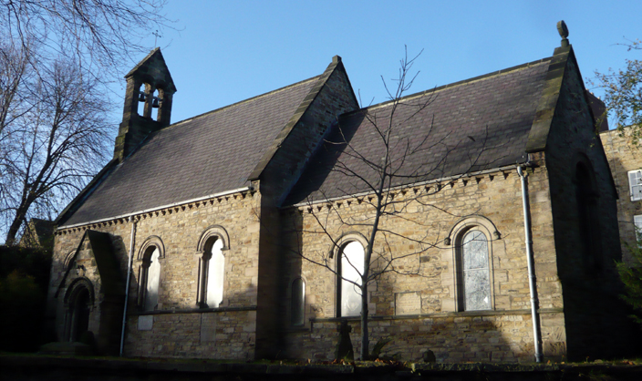 Exterior view of St Mary the Less, now St John's College Chapel. It was originally built in 1140 but extensively reconstructed in 1847.